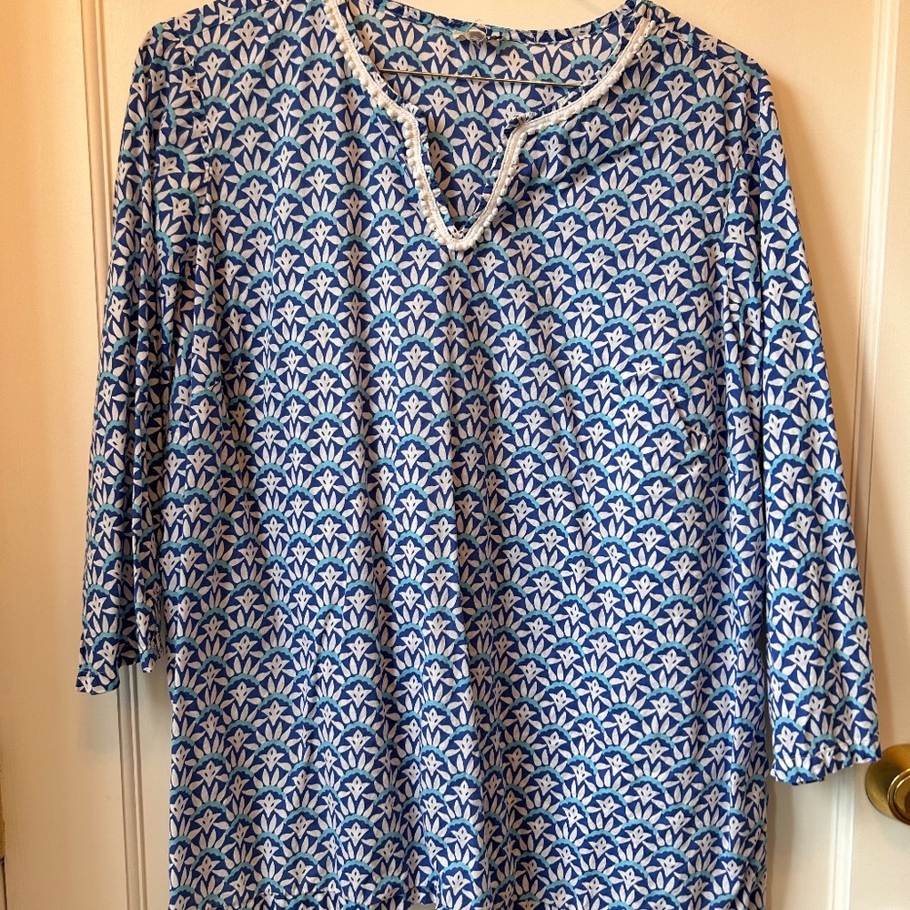 LIGHTWEIGHT SUMMER TALBOTS TUNIC 2X COTTON BREATHABLE LIGHTWEIGHT